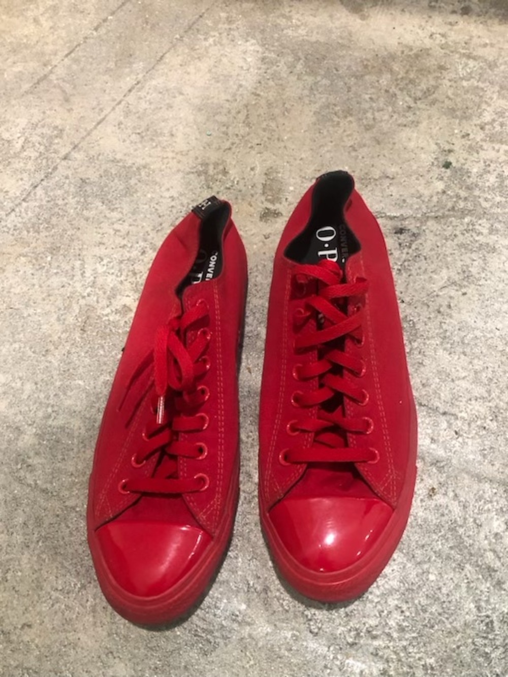 OPI Men's Red Low-Top Lace-Up Sneakers